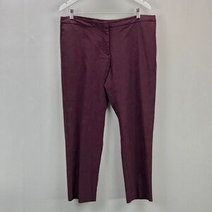 Mario Serrani Italy Comfort Stretch Dress Cropped Ankle Pants Womens 14 maroon